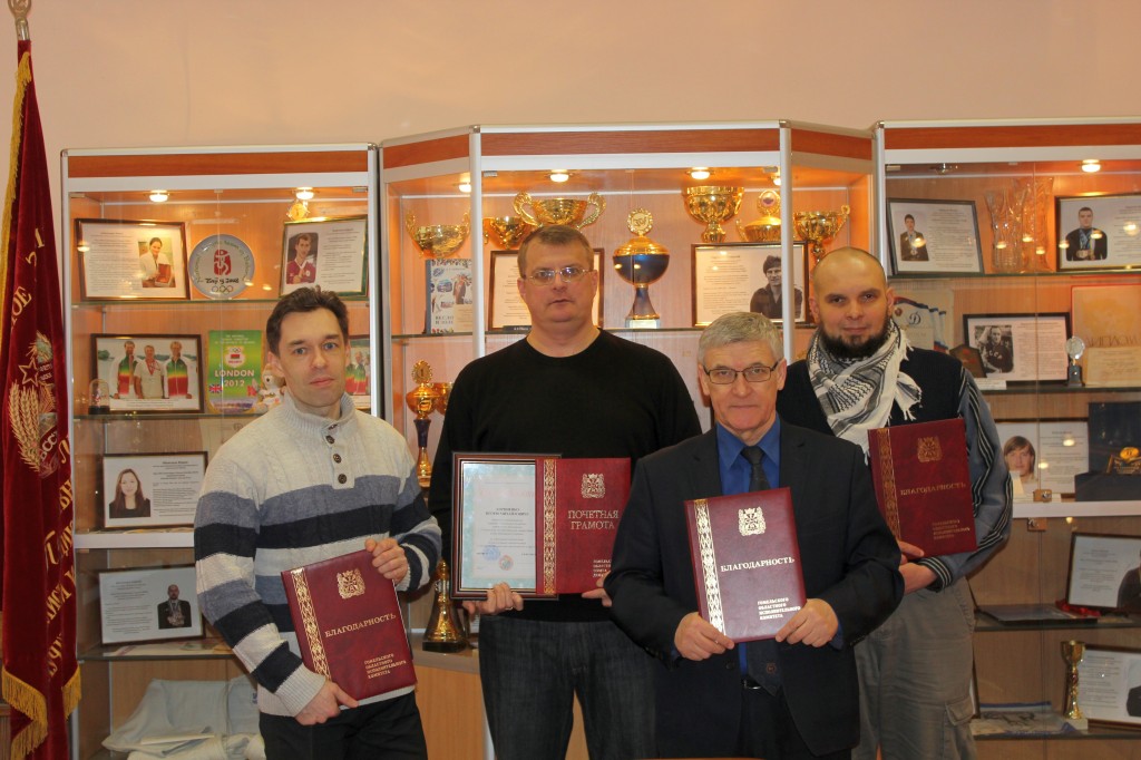 Слева направо: А.Г.Нарскин, И.М.Корниенко, Г.И.Нарскин, С.В.Котовенко